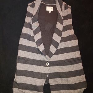 Hollister Black and Gray Blazer Vest